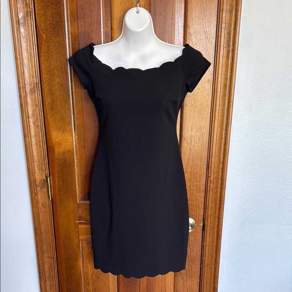 Elegant Black Scalloped Dress
